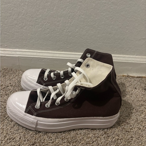 Converse All Stars Other - Kids High-Top Canvas Sneakers in Dark Brown and White